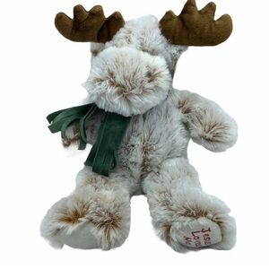 Fiesta Moose With Green Scarf Plush Animal 10”